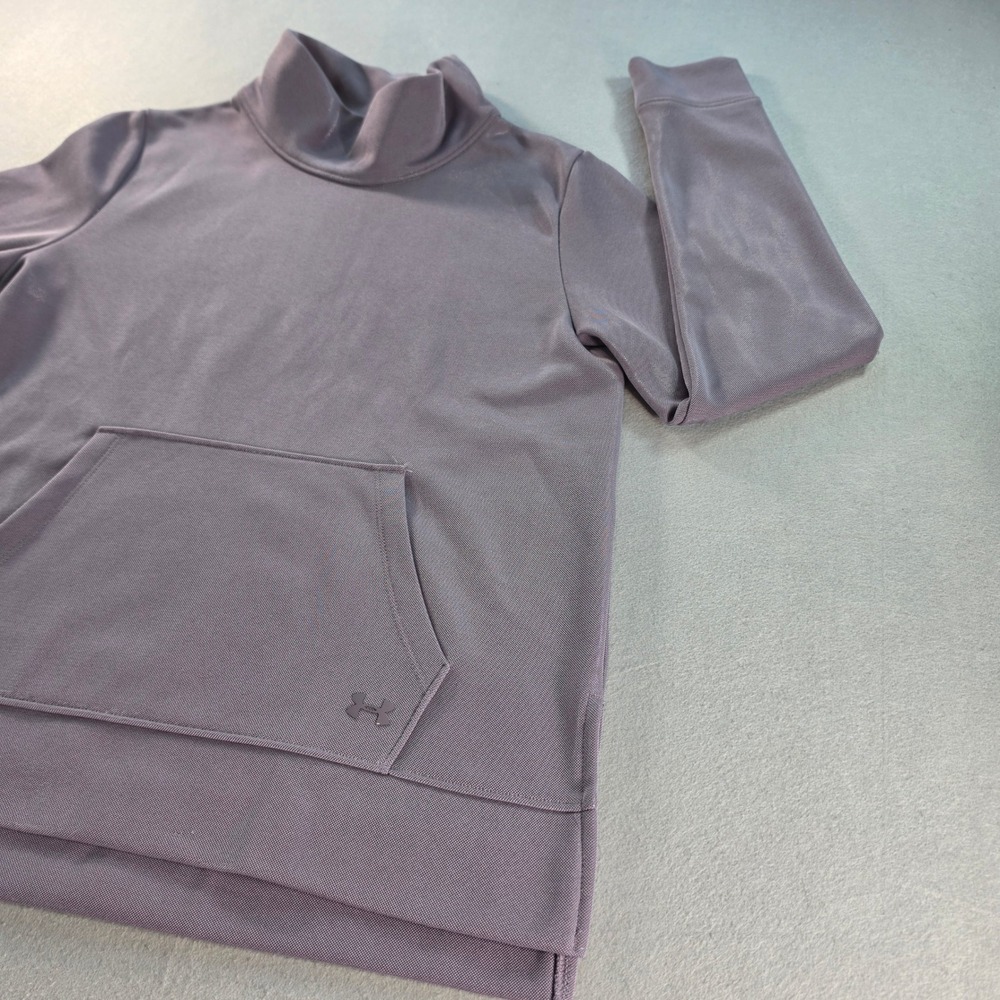 Under Armour ColdGear Winter Layer Women XS Funnel Neck Fleece Sweatshirt Purple - Picture 2 of 6